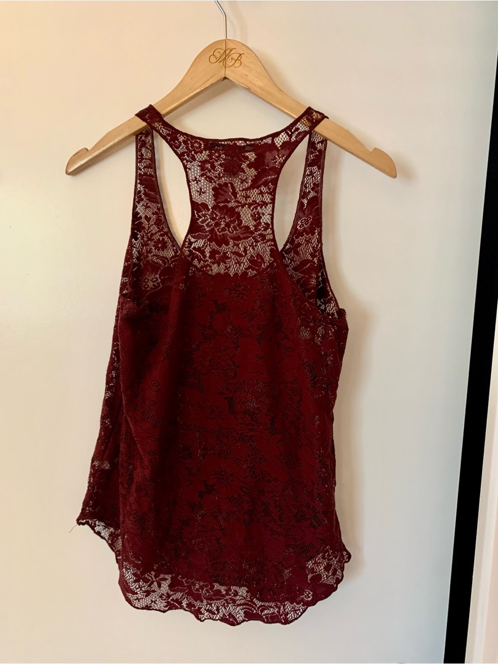 American Rag Burgundy Lace Racerback Tank - Picture 4 of 4